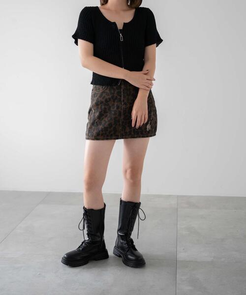 dispark(ディスパーク)の「DISPARK/サマーWジップニット(ニット/セーター・レディース・アイボリー/ブラック・FREE)」の7枚目の写真