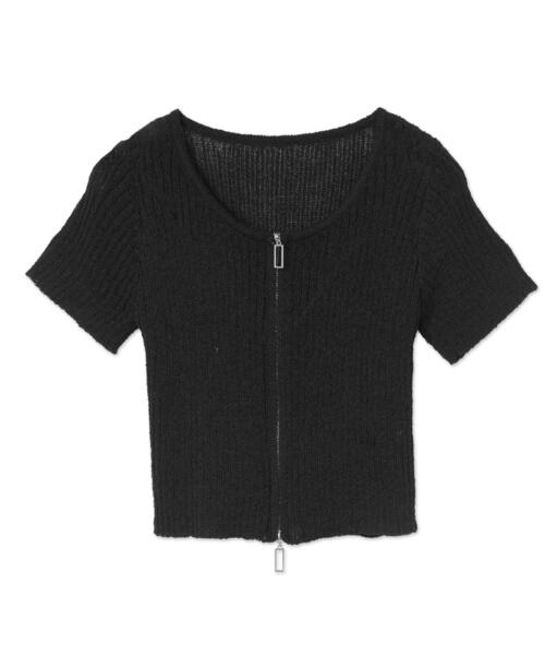 dispark(ディスパーク)の「DISPARK/サマーWジップニット(ニット/セーター・レディース・アイボリー/ブラック・FREE)」の8枚目の写真