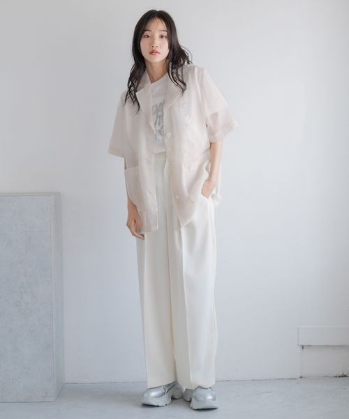 LOWRYS FARM（ローリーズファーム）の「ダブルタックワイドパンツ　128594（スラックス・レディース・アイボリー/ブラック/ブルー・MEDIUM/LARGE）」の21枚目の写真