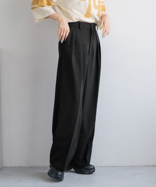 セール】ダブルタックワイドパンツ 128594（スラックス）｜LOWRYS FARM