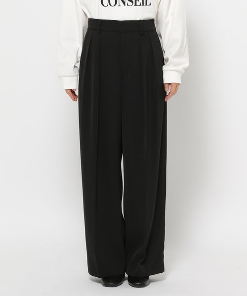 LOWRYS FARM（ローリーズファーム）の「ダブルタックワイドパンツ　128594（スラックス・レディース・アイボリー/ブラック/ブルー・MEDIUM/LARGE）」の14枚目の写真