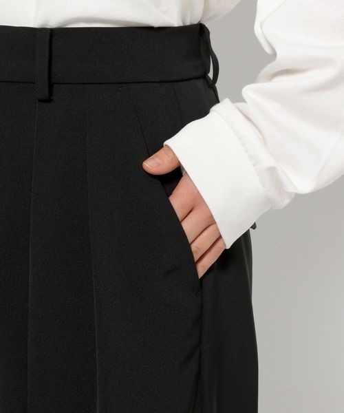 セール】ダブルタックワイドパンツ 128594（スラックス