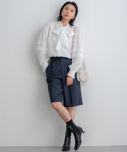 新品⭐︎ 23区L⭐︎ 【CLASSY.掲載/洗える】TWマットクロス ハーフパンツ 23区｜【CLASSY.10月号掲載/洗える】TWマットクロス ハーフ