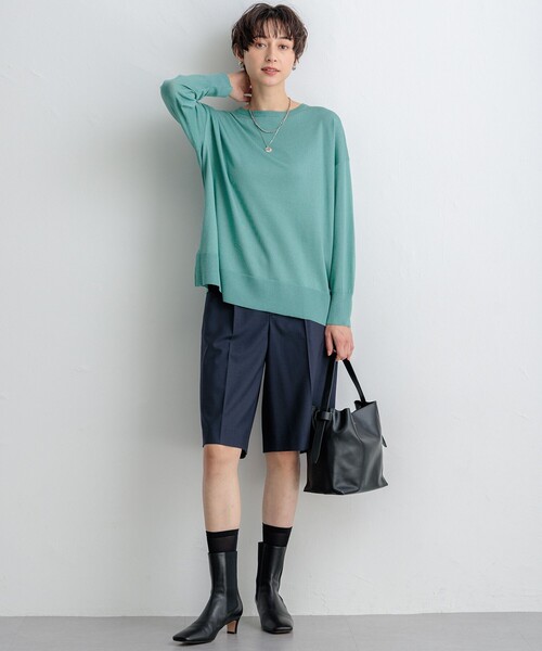 新品⭐︎ 23区L⭐︎ 【CLASSY.掲載/洗える】TWマットクロス ハーフパンツ セール】【CLASSY.10月号掲載/洗える】TWマットクロス ハーフ