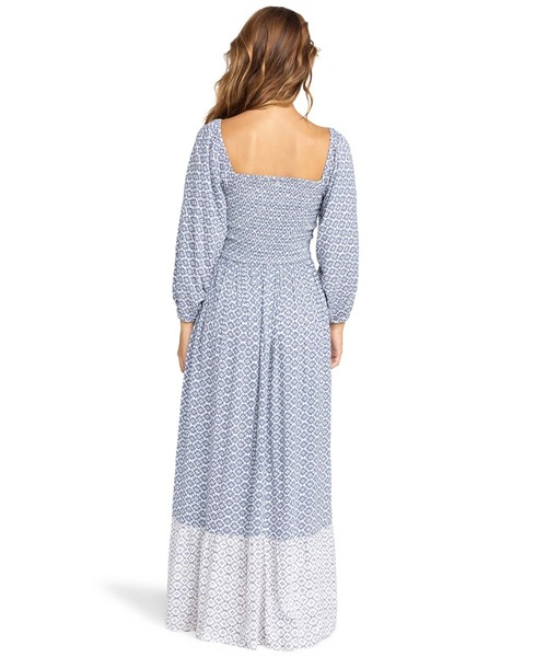 ROXY（ロキシー）の「BORDERLINE MAXI/ロキシー長袖マキシワンピ（ワンピース・レディース・ブルー・LARGE/MEDIUM/SMALL）」の3枚目の写真