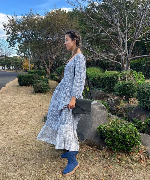 ROXY（ロキシー）の「BORDERLINE MAXI/ロキシー長袖マキシワンピ（ワンピース・レディース・ブルー・LARGE/MEDIUM/SMALL）」の6枚目の写真