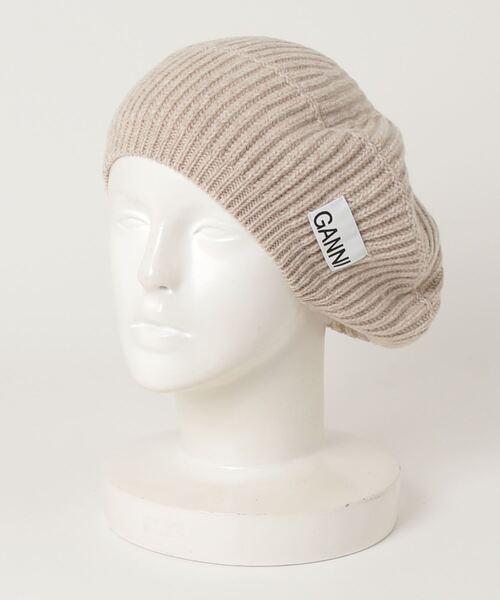GANNI（ガニー）の「STRUCTURED RIB BERET（ハンチング/ベレー帽