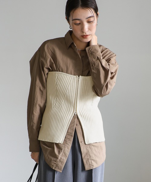 セール】ジッパーリブニットビスチェ（ベスト）｜select MOCA