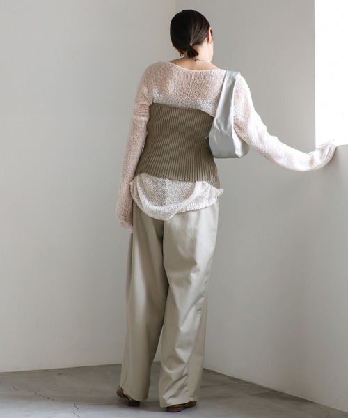 セール】ジッパーリブニットビスチェ（ベスト）｜select MOCA