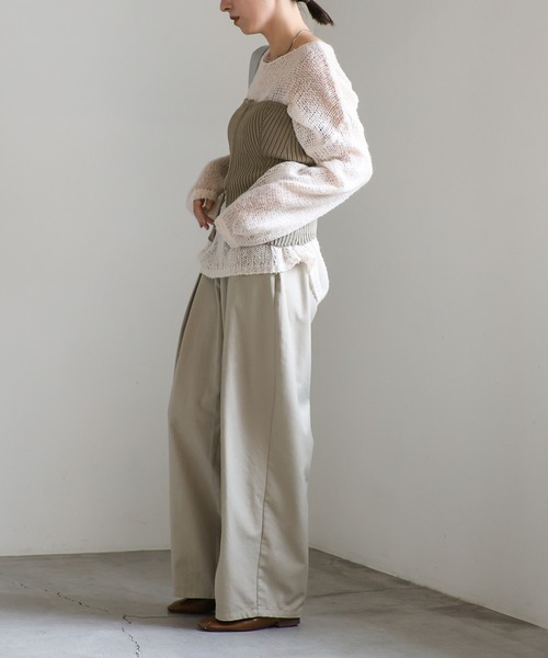 select MOCA(セレクトモカ)の「ジッパーリブニットビスチェ(ベスト・レディース・グレイッシュベージュ/ブラック/アイボリー・FREE)」の14枚目の写真