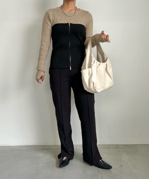 セール】ジッパーリブニットビスチェ（ベスト）｜select MOCA