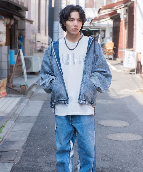 DIESEL ✨初期 希少✨ レースアップ デニムジャケット Y2K アーカイブ vintage like hard wash denim hoodie/ヴィンテージライク