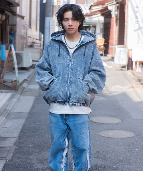 ジャケット・アウター vintage wash cropped denim jacket 大阪店WEB限定受注制【Chikashitsu +】vintage wash cropped