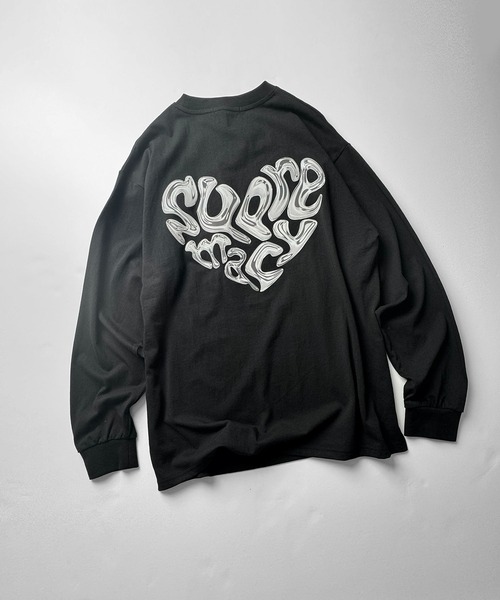 ILL'S(イルズ)の「【ILL'S】メタルハートロゴ ビッグシルエット バックプリントロンT(Tシャツ/カットソー・メンズ・ホワイト/ホワイト×ブラック/ブラック・M/L)」の7枚目の写真