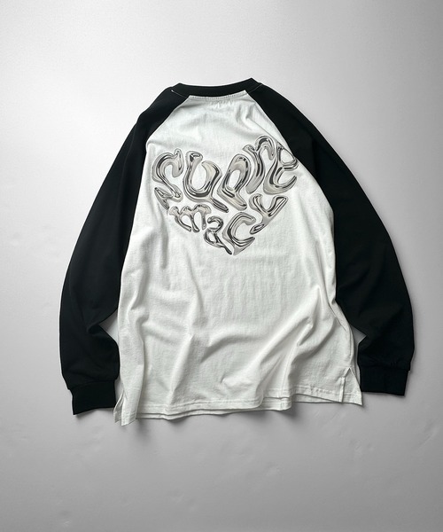 ILL'S(イルズ)の「【ILL'S】メタルハートロゴ ビッグシルエット バックプリントロンT(Tシャツ/カットソー・メンズ・ホワイト/ホワイト×ブラック/ブラック・M/L)」の9枚目の写真
