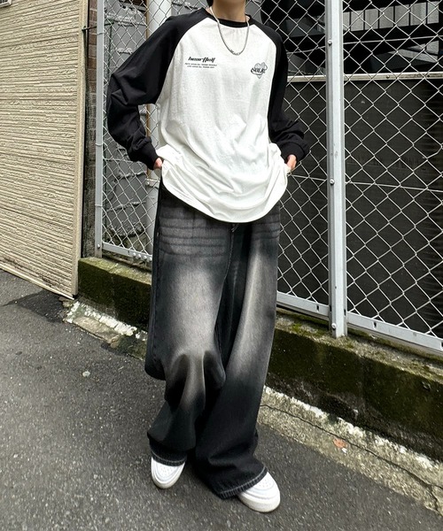 ILL'S(イルズ)の「【ILL'S】メタルハートロゴ ビッグシルエット バックプリントロンT(Tシャツ/カットソー・メンズ・ホワイト/ホワイト×ブラック/ブラック・M/L)」の18枚目の写真