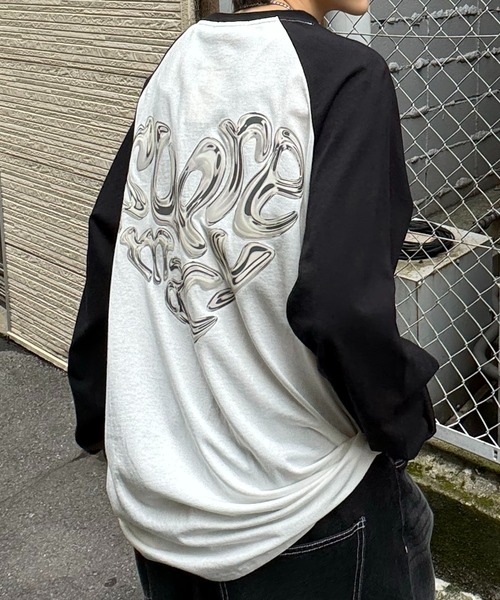 ILL'S(イルズ)の「【ILL'S】メタルハートロゴ ビッグシルエット バックプリントロンT(Tシャツ/カットソー・メンズ・ホワイト/ホワイト×ブラック/ブラック・M/L)」の20枚目の写真