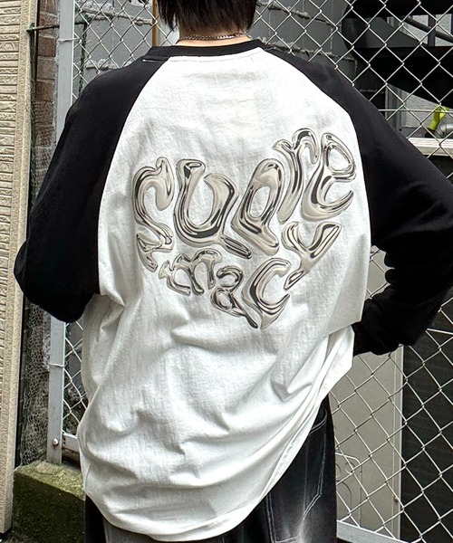 ILL'S(イルズ)の「【ILL'S】メタルハートロゴ ビッグシルエット バックプリントロンT(Tシャツ/カットソー・メンズ・ホワイト/ホワイト×ブラック/ブラック・M/L)」の22枚目の写真