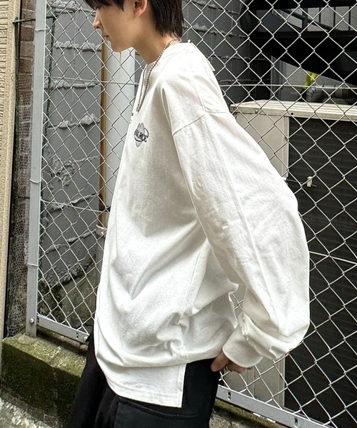ILL'S(イルズ)の「【ILL'S】メタルハートロゴ ビッグシルエット バックプリントロンT(Tシャツ/カットソー・メンズ・ホワイト/ホワイト×ブラック/ブラック・M/L)」の16枚目の写真