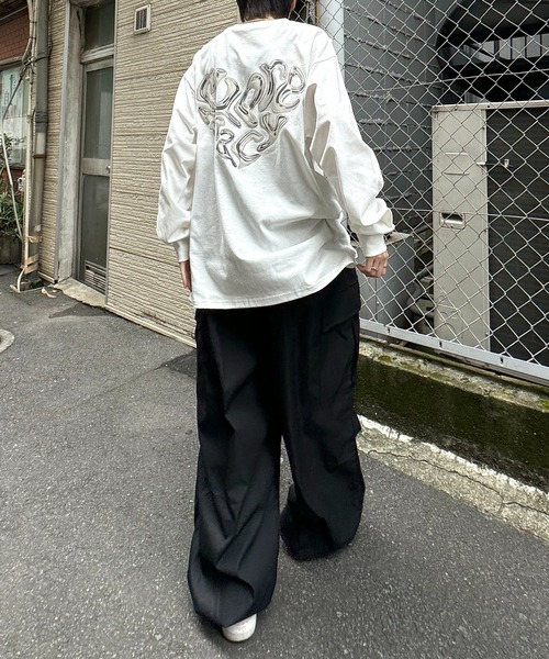 ILL'S(イルズ)の「【ILL'S】メタルハートロゴ ビッグシルエット バックプリントロンT(Tシャツ/カットソー・メンズ・ホワイト/ホワイト×ブラック/ブラック・M/L)」の10枚目の写真