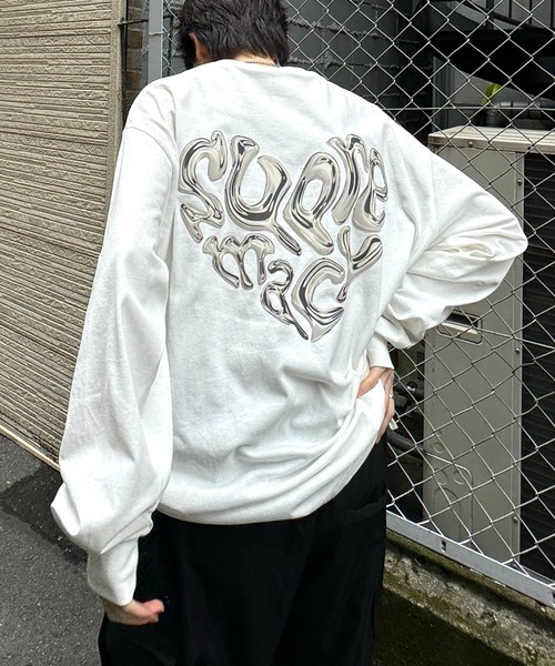 ILL'S(イルズ)の「【ILL'S】メタルハートロゴ ビッグシルエット バックプリントロンT(Tシャツ/カットソー・メンズ・ホワイト/ホワイト×ブラック/ブラック・M/L)」の12枚目の写真
