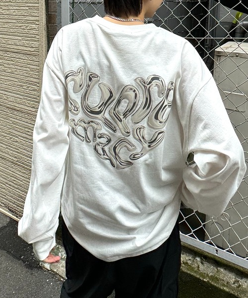 ILL'S(イルズ)の「【ILL'S】メタルハートロゴ ビッグシルエット バックプリントロンT(Tシャツ/カットソー・メンズ・ホワイト/ホワイト×ブラック/ブラック・M/L)」の13枚目の写真