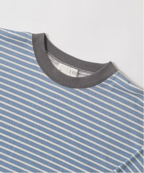 b・ROOM(ビールーム)の「【型崩れしないやわらかコットン】プリントミジンボーダービッグシルエットTシャツ(Tシャツ/カットソー・キッズ・ブラック/アイボリー/スカイブルー/ベージュ・110cm/120cm/130cm/140cm/150cm/100cm)」の9枚目の写真