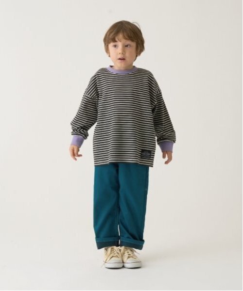 b・ROOM(ビールーム)の「【型崩れしないやわらかコットン】プリントミジンボーダービッグシルエットTシャツ(Tシャツ/カットソー・キッズ・ブラック/アイボリー/スカイブルー/ベージュ・110cm/120cm/130cm/140cm/150cm/100cm)」の17枚目の写真