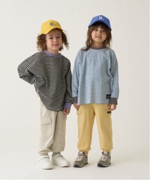 b・ROOM(ビールーム)の「【型崩れしないやわらかコットン】プリントミジンボーダービッグシルエットTシャツ(Tシャツ/カットソー・キッズ・ブラック/アイボリー/スカイブルー/ベージュ・110cm/120cm/130cm/140cm/150cm/100cm)」の21枚目の写真