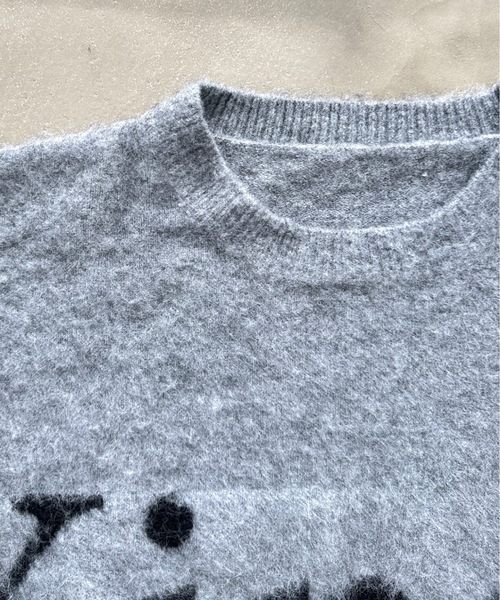 SHAGGIE（シャギー）の「【ユニセックス】ウール混リッチシャギープルオーバーニット（ニット/セーター・レディース・ホワイト/パープル/グレー・FREE）」の7枚目の写真
