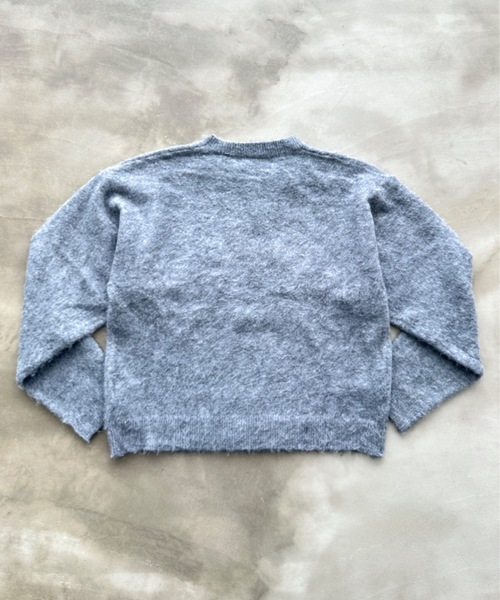 SHAGGIE（シャギー）の「【ユニセックス】ウール混リッチシャギープルオーバーニット（ニット/セーター・レディース・ホワイト/パープル/グレー・FREE）」の5枚目の写真