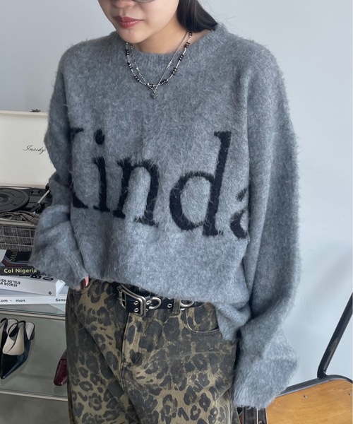 SHAGGIE（シャギー）の「【ユニセックス】ウール混リッチシャギープルオーバーニット（ニット/セーター・レディース・ホワイト/パープル/グレー・FREE）」の10枚目の写真