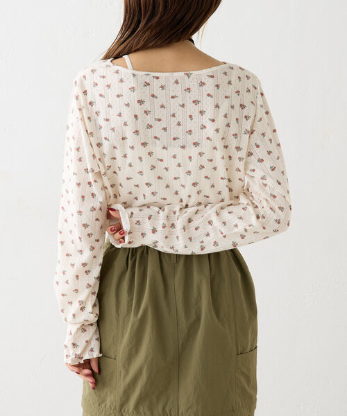 w closet（ダブルクローゼット）の「フラワーロングTシャツ（Tシャツ/カットソー・レディース・オフホワイト/ホワイト・FREE）」の18枚目の写真