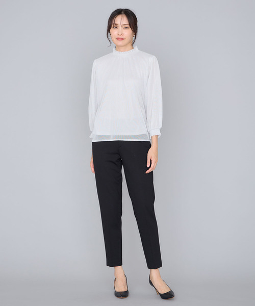 A/C DESIGN BY ALPHA CUBIC(エーシーデザインバイアルファキュービック)の「ラメチュールハイネックブラウス(Tシャツ/カットソー・レディース・ブラック/ライトグレー/オフホワイト・M/L)」の19枚目の写真