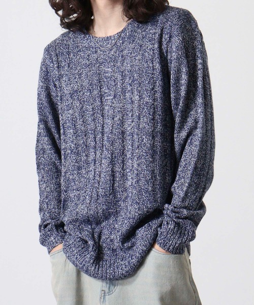 FUNALIVE(ファンアライブ)の「Cable knit crew neck knit / ケーブル編みクルーネックニット unisex(ニット/セーター・メンズ・グレー系2/グレー系3/レッド系1/ネイビー系2/ブラック系2/グレー系1/ネイビー系1/ブラック系1/ブラック系3/ブラック/キャメル/オフホワイト/ネイビー/ホワイト系2/ホワイト系1/杢グレー・LL/L/M)」の13枚目の写真