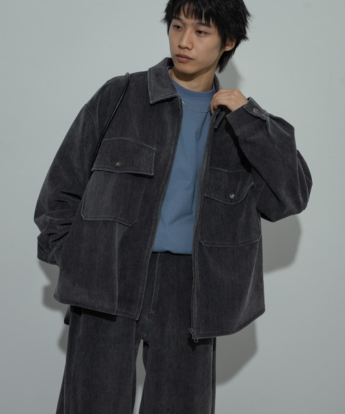 SENSE OF PLACE by URBAN RESEARCH（センスオブプレイスバイアーバンリサーチ）の「『ユニセックス』『セットアップ対応』ヴィンテージツイルZIPブルゾン（ブルゾン・メンズ・カーキ/ブラウン/ブラック・LARGE/MEDIUM）」の11枚目の写真