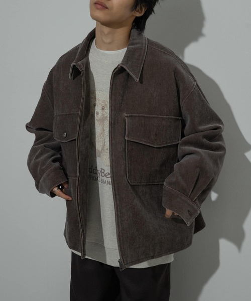 SENSE OF PLACE by URBAN RESEARCH（センスオブプレイスバイアーバンリサーチ）の「『ユニセックス』『セットアップ対応』ヴィンテージツイルZIPブルゾン（ブルゾン・メンズ・カーキ/ブラウン/ブラック・LARGE/MEDIUM）」の16枚目の写真