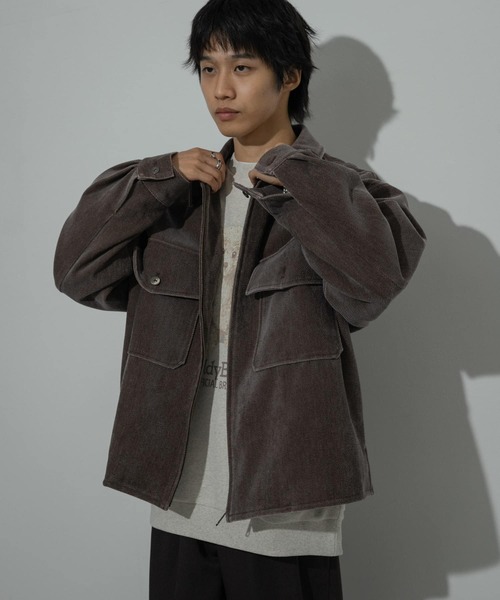 SENSE OF PLACE by URBAN RESEARCH（センスオブプレイスバイアーバンリサーチ）の「『ユニセックス』『セットアップ対応』ヴィンテージツイルZIPブルゾン（ブルゾン・メンズ・カーキ/ブラウン/ブラック・LARGE/MEDIUM）」の19枚目の写真