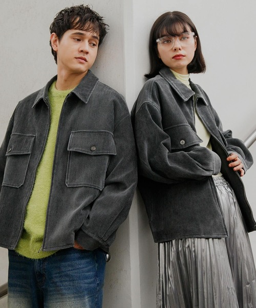 SENSE OF PLACE by URBAN RESEARCH（センスオブプレイスバイアーバンリサーチ）の「『ユニセックス』『セットアップ対応』ヴィンテージツイルZIPブルゾン（ブルゾン・メンズ・カーキ/ブラウン/ブラック・LARGE/MEDIUM）」の2枚目の写真