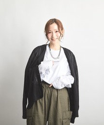 ヘヴィウェイト天竺 刺繍 長袖 クルーネック