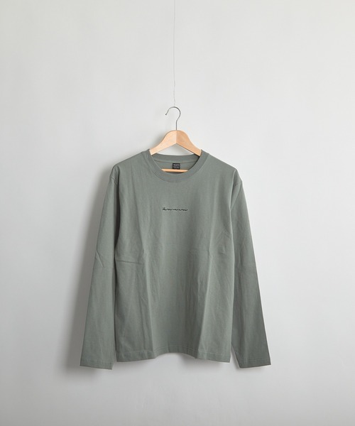 B'day(ビーデイ)の「ヘヴィウェイト天竺 刺繍 長袖 クルーネック(Tシャツ/カットソー・レディース・ブラック/ホワイト/モスグリーン・LARGE/MEDIUM)」の3枚目の写真