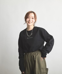 ヘヴィウェイト天竺 刺繍 長袖 クルーネック