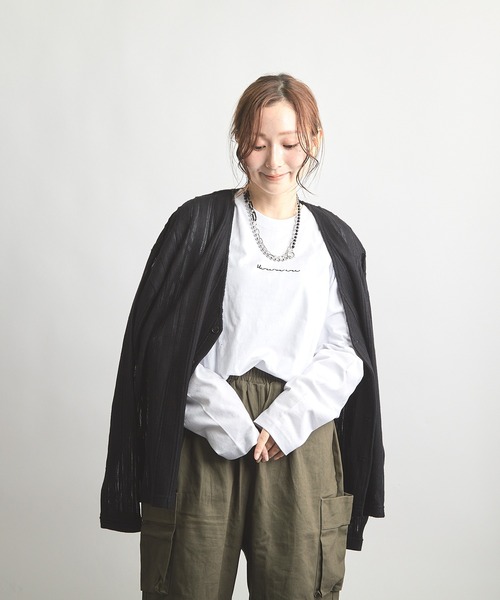 B'day(ビーデイ)の「ヘヴィウェイト天竺 刺繍 長袖 クルーネック(Tシャツ/カットソー・レディース・ブラック/ホワイト/モスグリーン・LARGE/MEDIUM)」の10枚目の写真