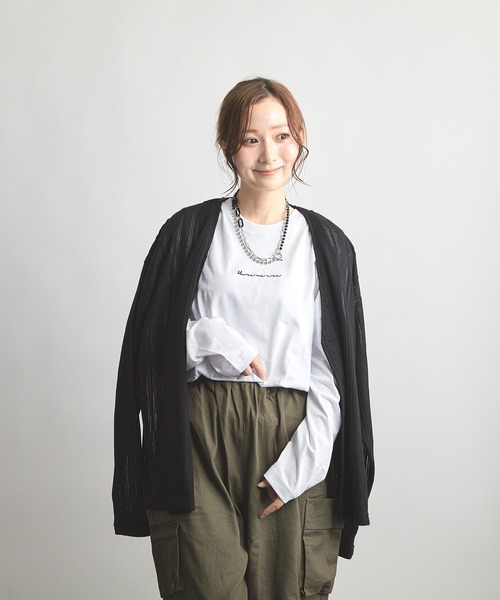B'day(ビーデイ)の「ヘヴィウェイト天竺 刺繍 長袖 クルーネック(Tシャツ/カットソー・レディース・ブラック/ホワイト/モスグリーン・LARGE/MEDIUM)」の11枚目の写真