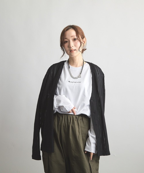 B'day(ビーデイ)の「ヘヴィウェイト天竺 刺繍 長袖 クルーネック(Tシャツ/カットソー・レディース・ブラック/ホワイト/モスグリーン・LARGE/MEDIUM)」の15枚目の写真
