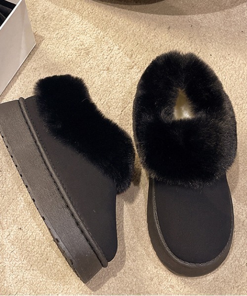 WEGO（ウィゴー）の「WEGO/フェイクムートンファーローブーツ（ブーツ・レディース・キャメル/ブラック・MEDIUM/LARGE/SMALL）」の13枚目の写真