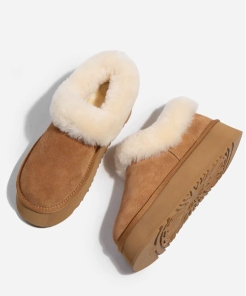 WEGO（ウィゴー）の「WEGO/大人気NO.1！フェイクムートンファーローブーツ（ブーツ・レディース・キャメル/ブラック・MEDIUM/LARGE/SMALL）」の9枚目の写真