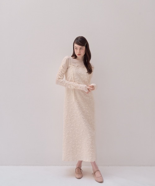 muguet レースキャミワンピース　ピンク muguet ミュゲ レースワンピース コットンレースキャミワンピ
