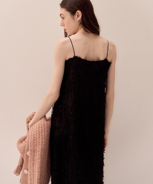 muguet（ミュゲ）の「シャギージャガードキャミワンピース(調節可能)（ワンピース・レディース・アイボリー/ブラック/ピンクベージュ・FREE）」の17枚目の写真