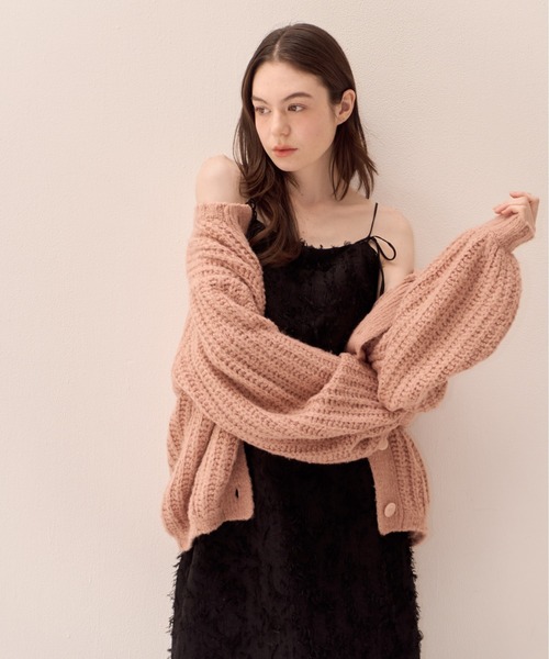 muguet（ミュゲ）の「シャギージャガードキャミワンピース(調節可能)（ワンピース・レディース・アイボリー/ブラック/ピンクベージュ・FREE）」の19枚目の写真